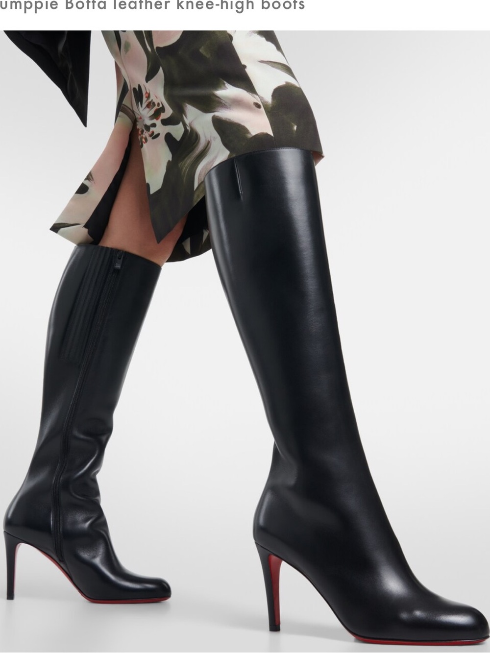 Pumppie Botta Red Sole Leather Knee-High Boots